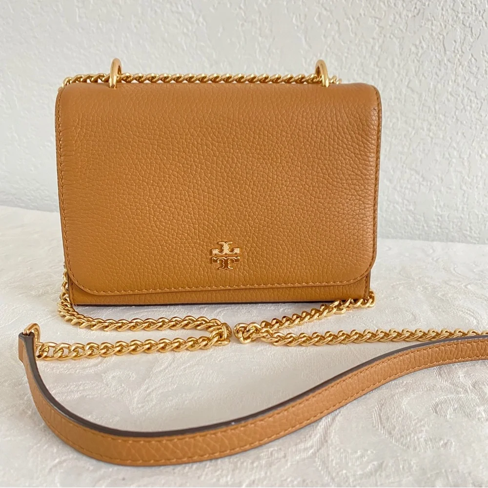 Tory Burch Chain strap brown Leather Crossbody Bag